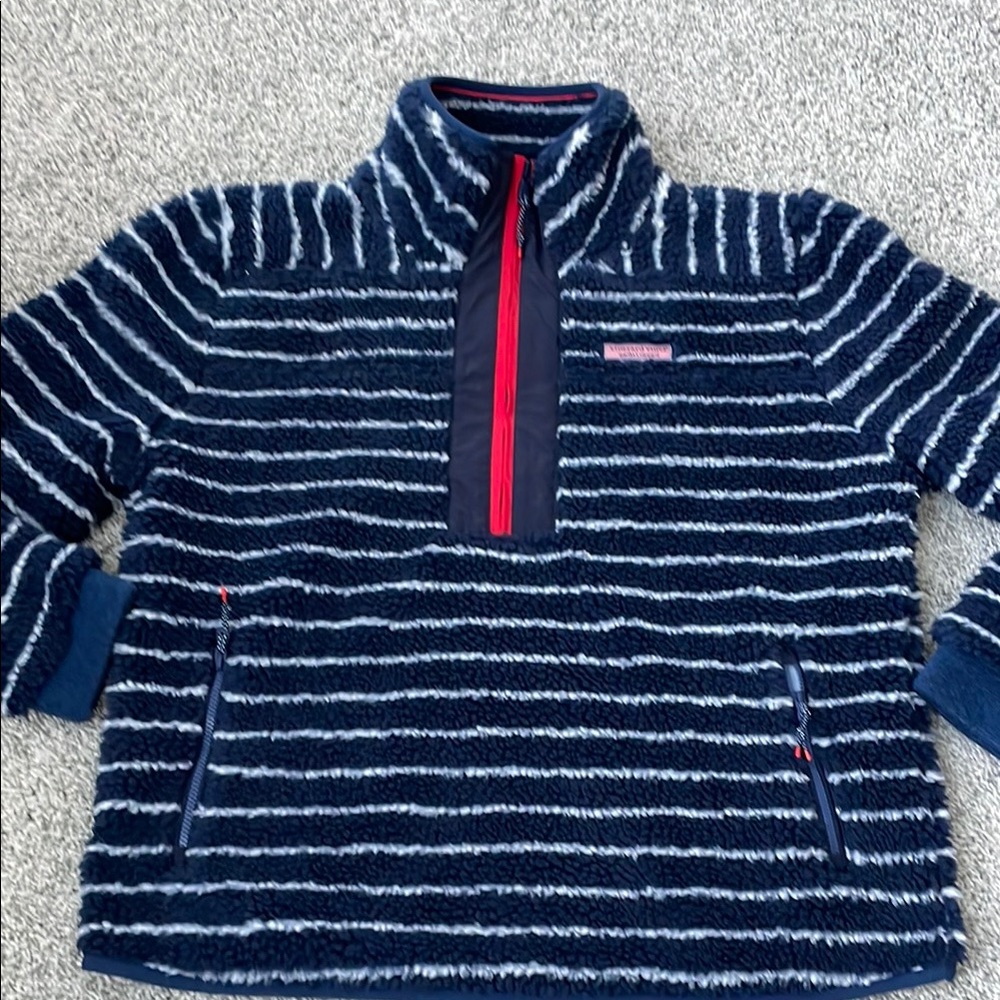 Vineyard Vines Striped Fleece Pullover